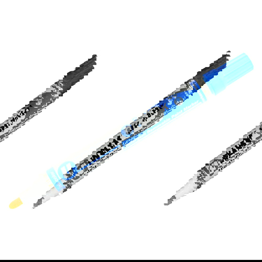 Markers & Paintsticks; Marker Type: Liquid Paint Marker; Tip Shape: Bullet; Color: Blue; Ink Type: Alcohol Base; Tip Type: Bullet; Medium; For Use On: Glass; Plastic; Metal; Stroke Width (Fractional Inch): 5/64; Minimum Temperature (C - 2 Decimals): -45.0